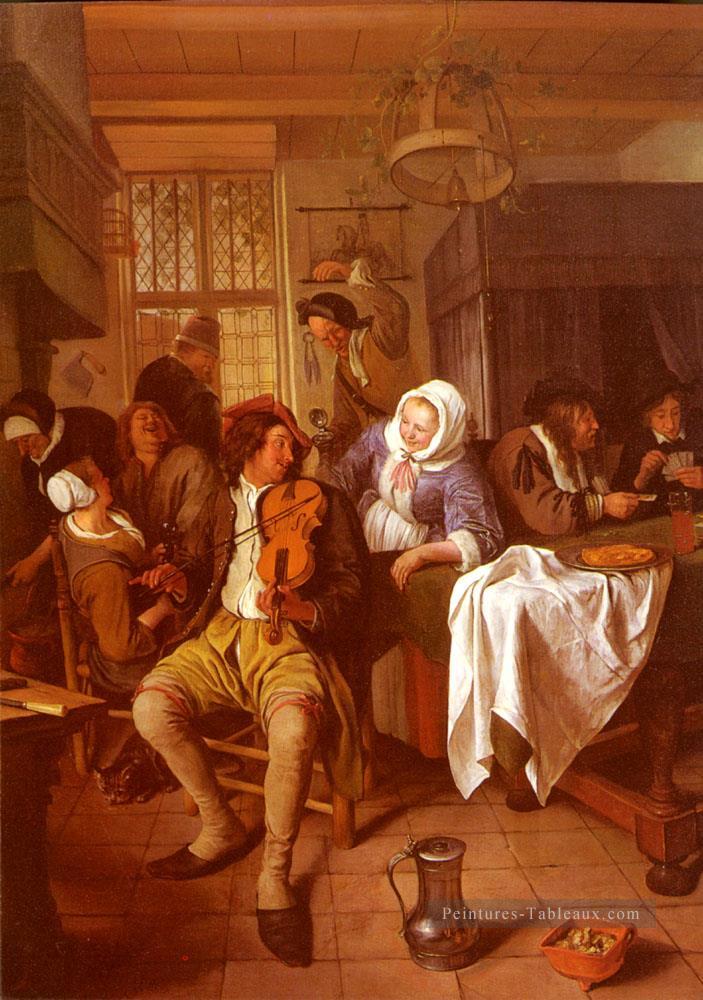 Intérieur d’une Taverne Dutch genre peintre Jan Steen Peintures à l'huile